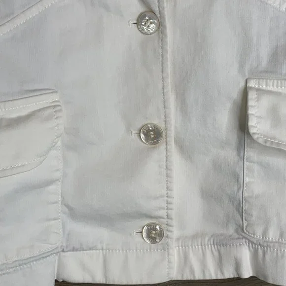 Emilio Pucci Firenze Jacket Womans Size 10 White Denim Stretch Made in Italy - Picture 5 of 15